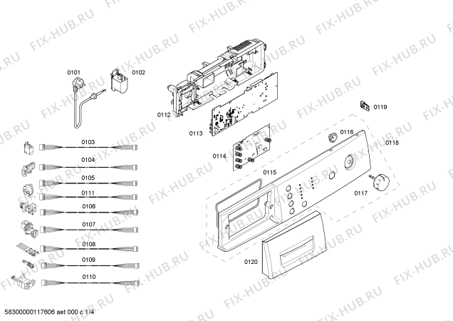 Схема №2 WAE20160TR с изображением Панель управления для стиралки Bosch 00449994