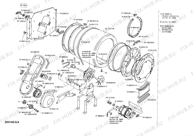 Взрыв-схема сушильной машины Siemens WT8010 FLAUSCHTROCKNER 801 - Схема узла 04