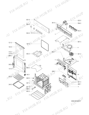 Схема №1 AKP 334 WH с изображением Обшивка для плиты (духовки) Whirlpool 481245249742