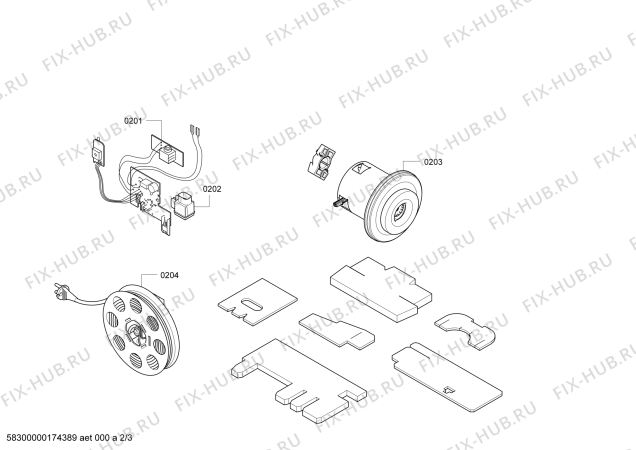 Взрыв-схема пылесоса Bosch BGL45123SG Bosch Maxx'x hepa parquet - Схема узла 02