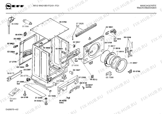 Схема №1 W4210B1FG WI12 с изображением Панель для стиральной машины Bosch 00285963