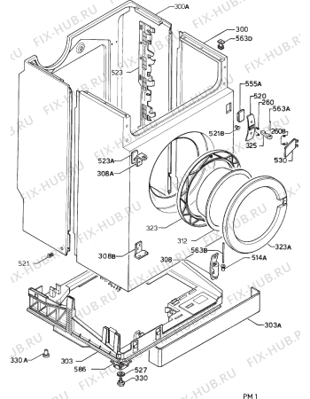 Взрыв-схема стиральной машины Castor CC952P - Схема узла Cabinet + armatures