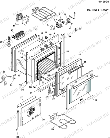 Схема №1 FM656IX (F022900) с изображением Панель для плиты (духовки) Indesit C00082854