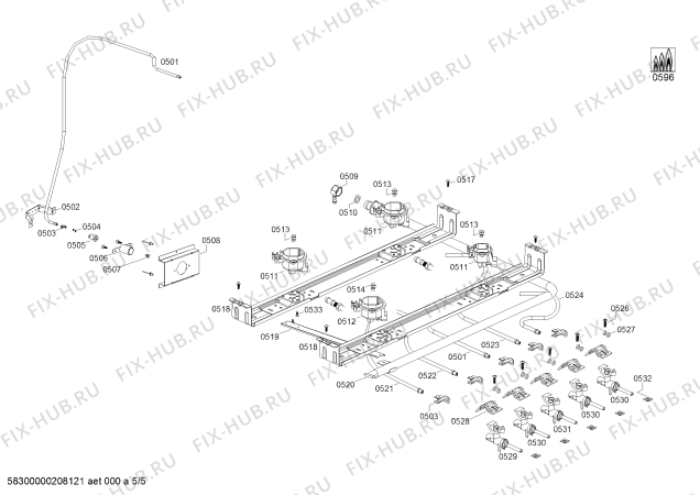 Схема №5 FP107I11SA COCINA COLDEX CX611 INOX с изображением Панель для духового шкафа Bosch 11018537