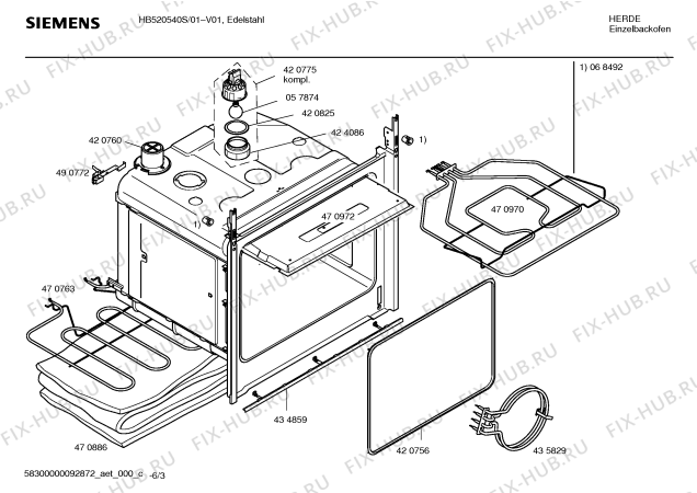 Схема №4 HB520540S с изображением Панель управления для плиты (духовки) Siemens 00437425