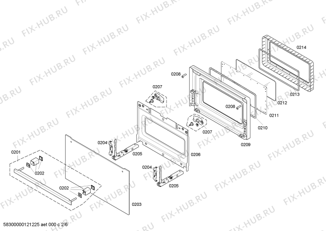 Схема №3 HBC84K571 с изображением Панель управления для духового шкафа Bosch 00661897