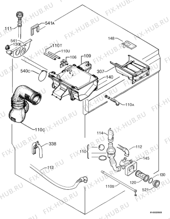 Взрыв-схема стиральной машины Simpson 45S557E - Схема узла Hydraulic System 272