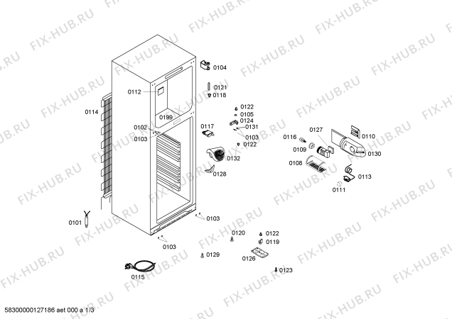 Схема №2 KDV39X10 с изображением Дверь морозильной камеры для холодильной камеры Bosch 00478742