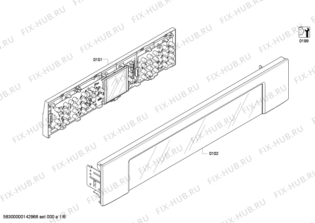 Схема №4 HBL8450UC с изображением Панель управления для духового шкафа Bosch 00684613