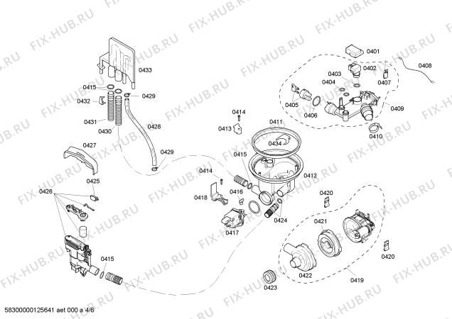 Схема №5 SHU43D02UC Electronic с изображением Корзина Bosch 00434647