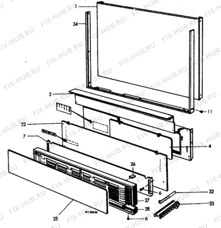 Взрыв-схема посудомоечной машины Electrolux BW305 - Схема узла W10 Front  G