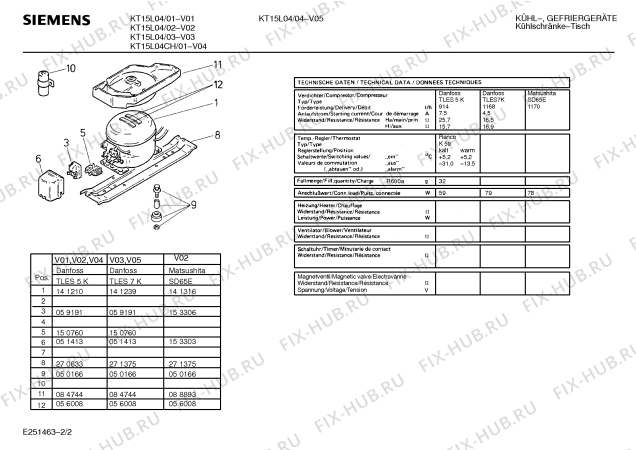 Взрыв-схема холодильника Siemens KT15L04CH - Схема узла 02