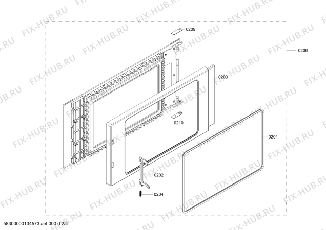 Схема №2 BM221110 с изображением Дверь для плиты (духовки) Bosch 00686125