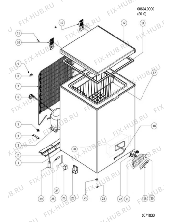Схема №1 OFAA100 (F069520) с изображением Дверка для холодильной камеры Indesit C00280224