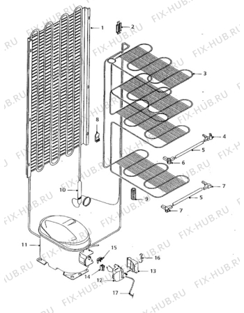 Взрыв-схема холодильника Electrolux TF777 - Схема узла Cooling system 017