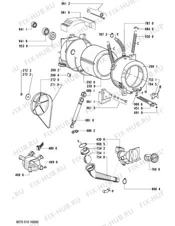 Схема №1 AWM 5410 с изображением Кнопка, ручка переключения для стиралки Whirlpool 481210148005