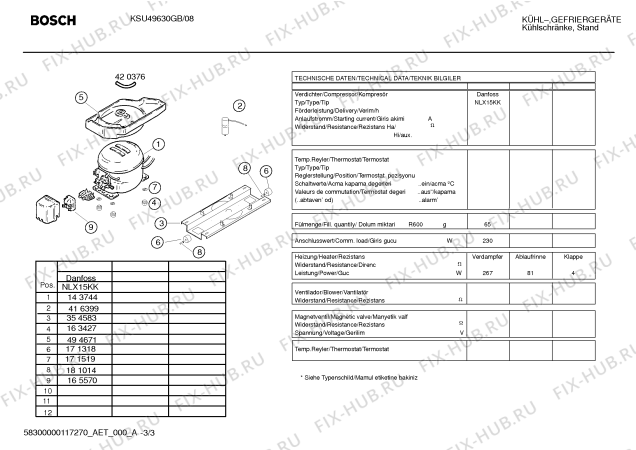 Схема №2 KSU49630NE с изображением Инструкция по эксплуатации для холодильника Bosch 00591295