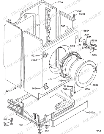 Взрыв-схема стиральной машины Zanussi WDJ1012 - Схема узла Cabinet + armatures