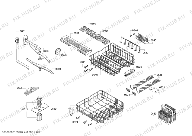 Взрыв-схема посудомоечной машины Bosch SMS40T42UK - Схема узла 06