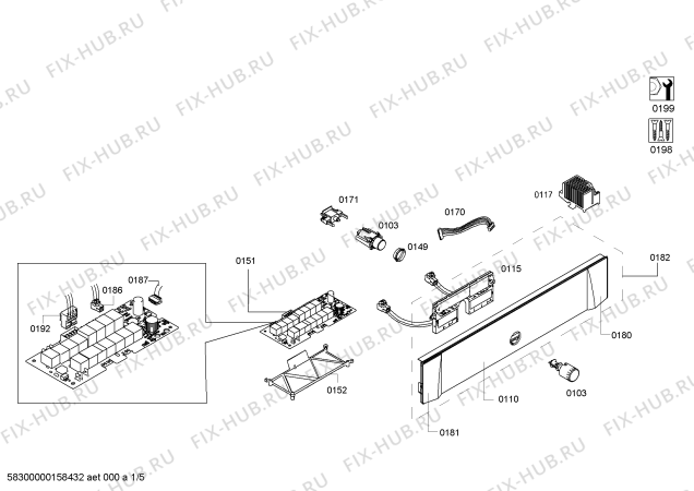 Схема №3 3HB669XP Horno.balay.py.2d.HB.E3_MCT.pt_carr.inx с изображением Модуль управления, запрограммированный для плиты (духовки) Bosch 00700148