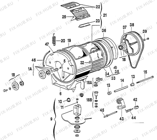 Взрыв-схема стиральной машины Zanussi ZC823X - Схема узла W30 Drum C