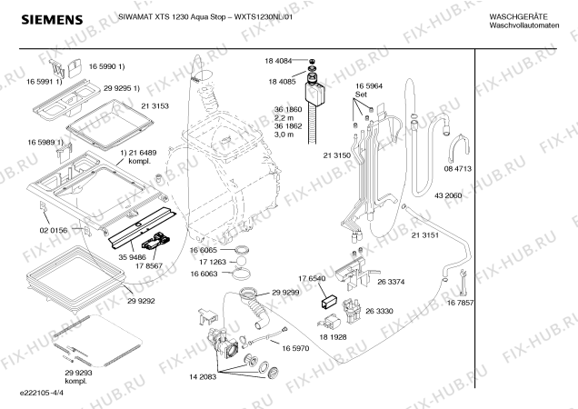 Схема №2 WXTS1230NL SIWAMAT XTS 1230 AquaStop с изображением Инструкция по установке и эксплуатации для стиралки Siemens 00585283