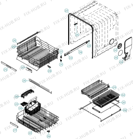 Взрыв-схема посудомоечной машины Gorenje GDV652X (365227, DW90.2) - Схема узла 02