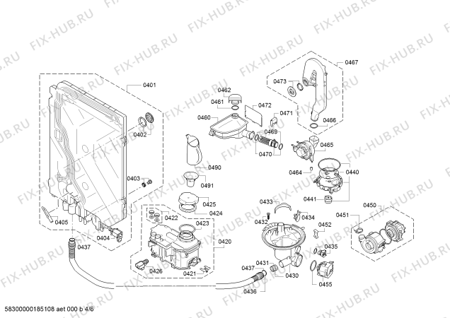 Взрыв-схема посудомоечной машины Siemens SN66M037CH - Схема узла 04