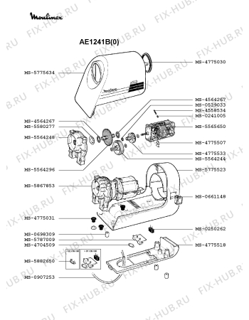 Взрыв-схема мясорубки Moulinex AE1241B(0) - Схема узла ZP001015.1P2