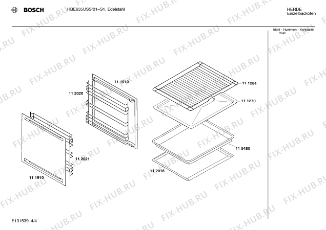 Взрыв-схема плиты (духовки) Bosch HBE635USS - Схема узла 04