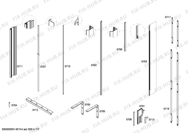 Схема №3 T36IT71NNP с изображением Монтажный набор для холодильной камеры Bosch 00678985