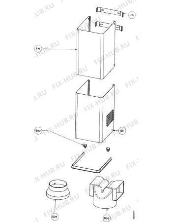 Взрыв-схема вытяжки Zanussi ZHC915X3 - Схема узла Section 4