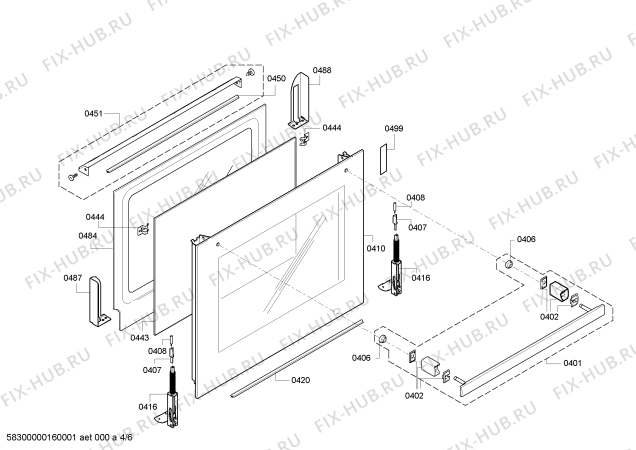 Взрыв-схема плиты (духовки) Bosch HBG70B550 - Схема узла 04