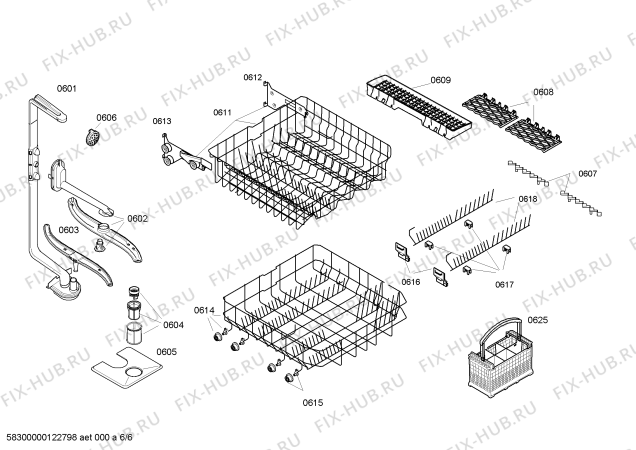Взрыв-схема посудомоечной машины Siemens SE25E252FF - Схема узла 06