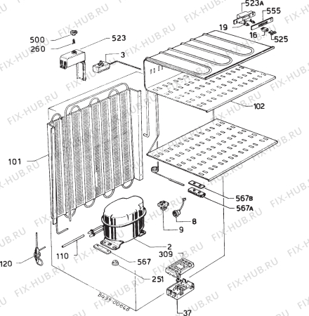 Взрыв-схема холодильника Zanussi Z9125VH - Схема узла Refrigerator cooling system