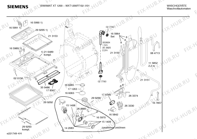 Схема №2 WXT1200FF SIWAMAT XT 1200 fuzzy plus с изображением Панель управления для стиральной машины Siemens 00361842