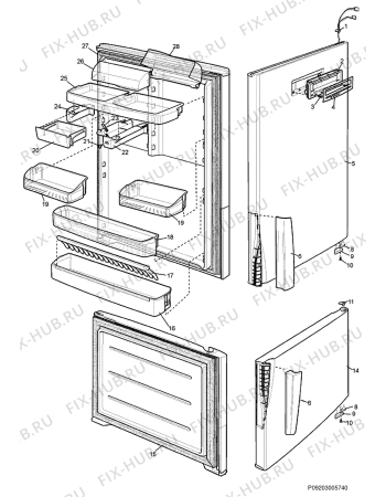 Взрыв-схема холодильника Electrolux ENB5298XREEN - Схема узла Section 2