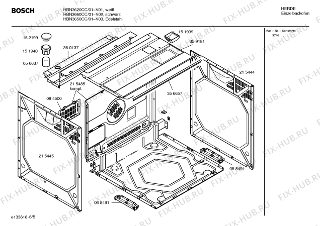 Взрыв-схема плиты (духовки) Bosch HBN3660CC - Схема узла 05