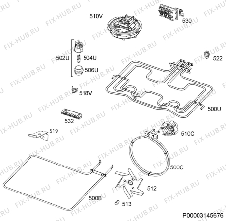 Взрыв-схема плиты (духовки) Zanussi ZOU35802XU - Схема узла Electrical equipment