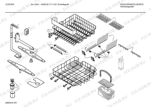 Взрыв-схема посудомоечной машины Eudora SGIEUE1 Art.:634/I - Схема узла 06