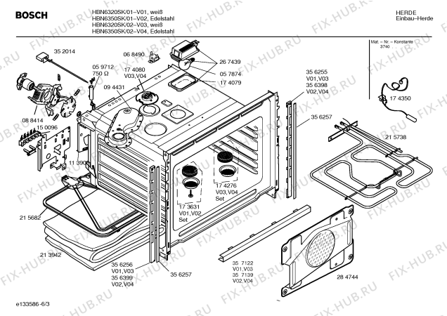 Схема №3 HBN6350SK с изображением Инструкция по эксплуатации для электропечи Bosch 00527083