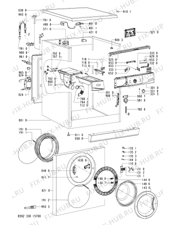 Схема №2 AWOD5705 (F091434) с изображением Инструкция по обслуживанию для стиральной машины Indesit C00366042