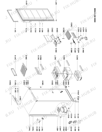 Схема №1 MUF1027TXGS с изображением Панель управления для холодильной камеры Whirlpool 480132102863