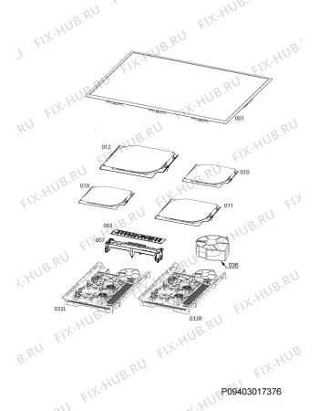 Взрыв-схема плиты (духовки) Aeg 47795IQ-MN - Схема узла Hob