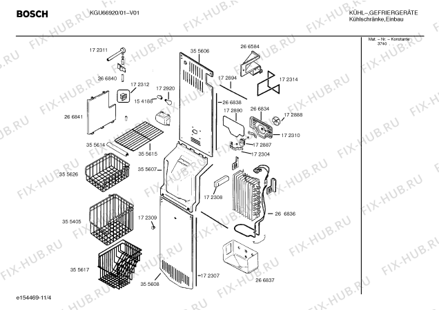 Взрыв-схема холодильника Bosch KGU66920 - Схема узла 05
