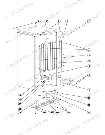 Взрыв-схема холодильника Hotpoint-Ariston RMB11851F (F046115) - Схема узла