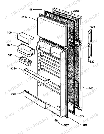 Взрыв-схема холодильника Marijnen CM234DT - Схема узла Refrigerator door