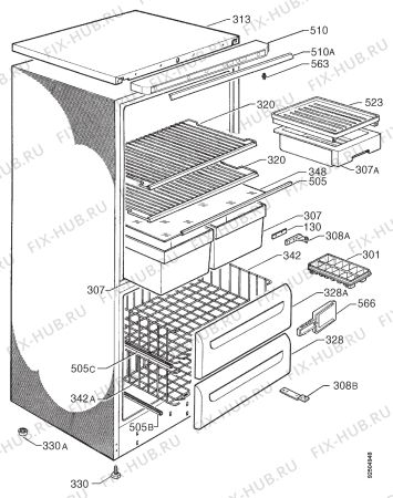 Взрыв-схема холодильника Zanussi ZK18/8R - Схема узла Housing 001