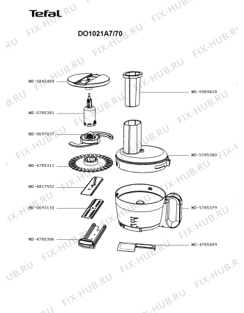 Схема №2 DO1011A7/70 с изображением Фрикционное колесо для электрокомбайна Tefal MS-5785377