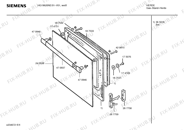 Схема №5 HG19020NE с изображением Клемма для духового шкафа Bosch 00267898